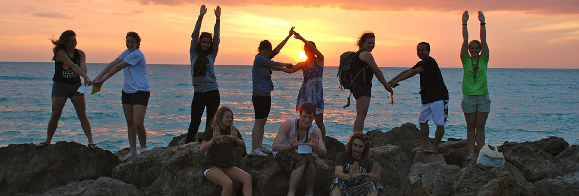 abess students on beach