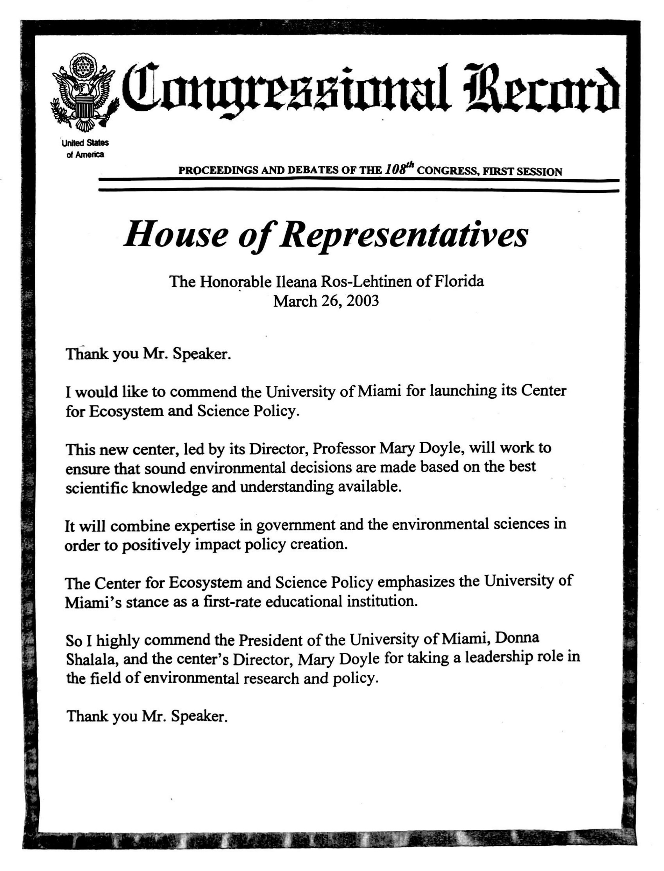 congressional record